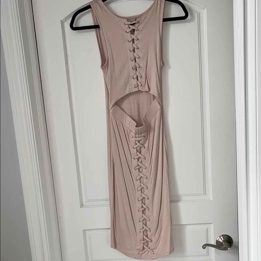Lace-Up Blush Dress